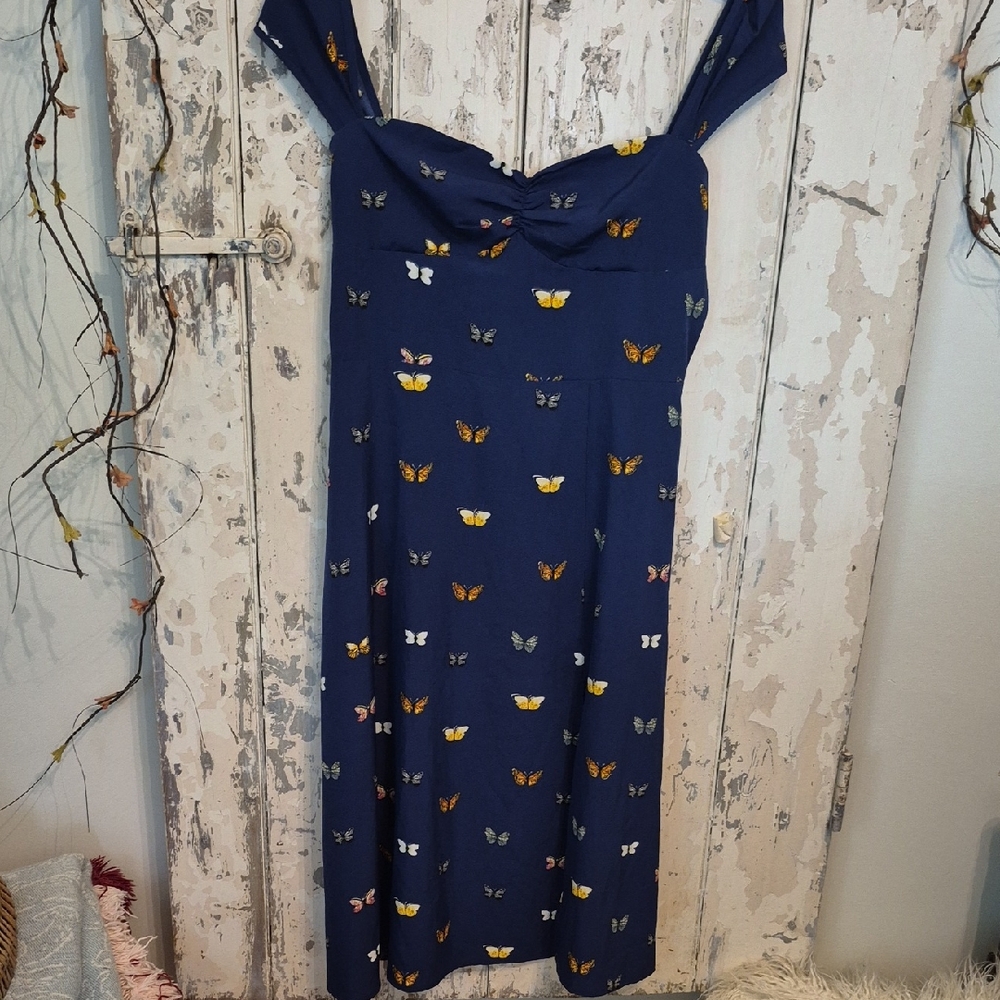SHEIN Blue Dress with Butterfly Design